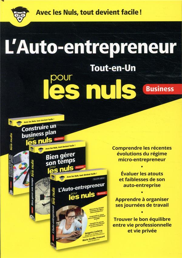 L'auto-entrepreneur tout-en-un pour les nuls business. Coffret en 3 volumes : Construire un business