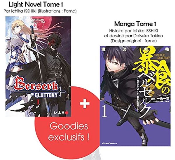 Berserk of Gluttony Tome 1 : Pack découverte : roman manga. Avec 7 cartes ex-libris