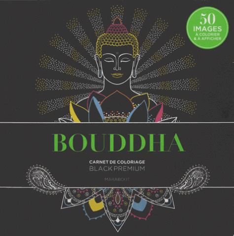 Bouddha. Carnet de coloriage black premium