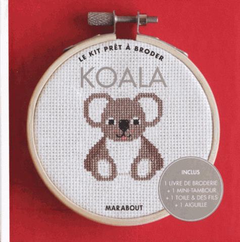 Koala. Inclus 1 livre de broderie 1 mini-tambour 1 toile & des fils 1 aiguille