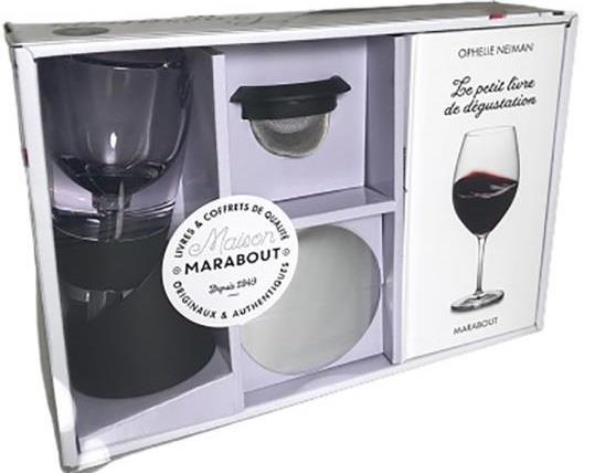 Coffret L'aérateur de vin. Le petit livre de dégustation avec un aérateur de vin et son filtre, un j