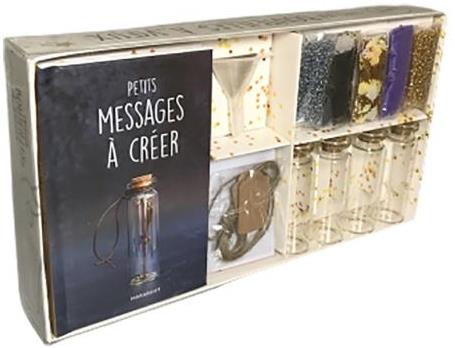 Coffret Bouteille à voeux. Petits messages & autres voeux. Avec 4 mini-bouteilles, 1 entonnoir, 4 ét