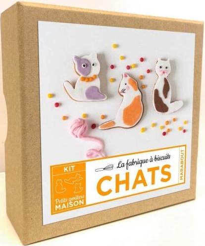 La fabrique à biscuits Chat. Coffret avec 4 emporte-pièces