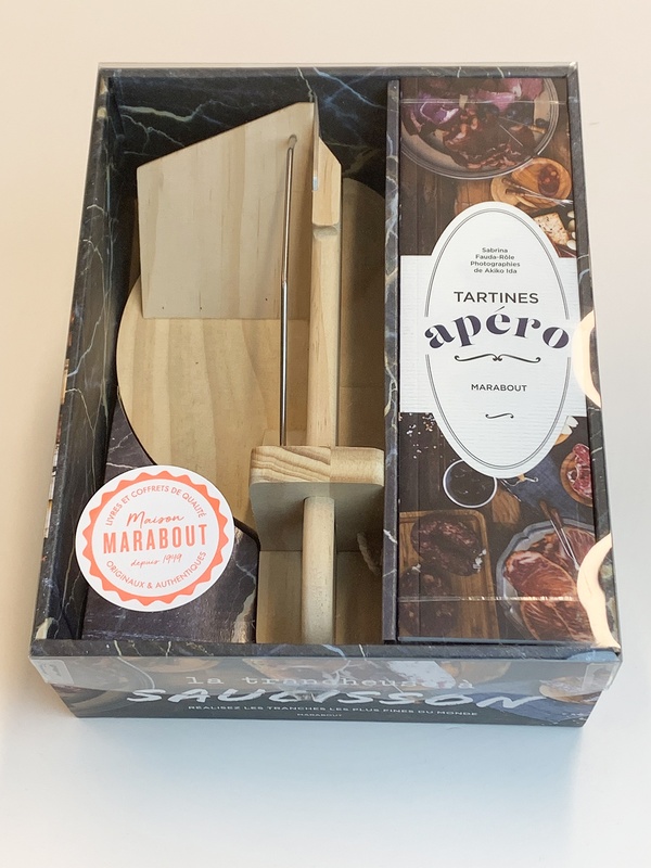 Coffret Tartines apéro. Avec 1 trancheuse à saucisson