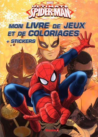 Ultimate Spider-man, mon livre de jeux et de coloriages. stickers