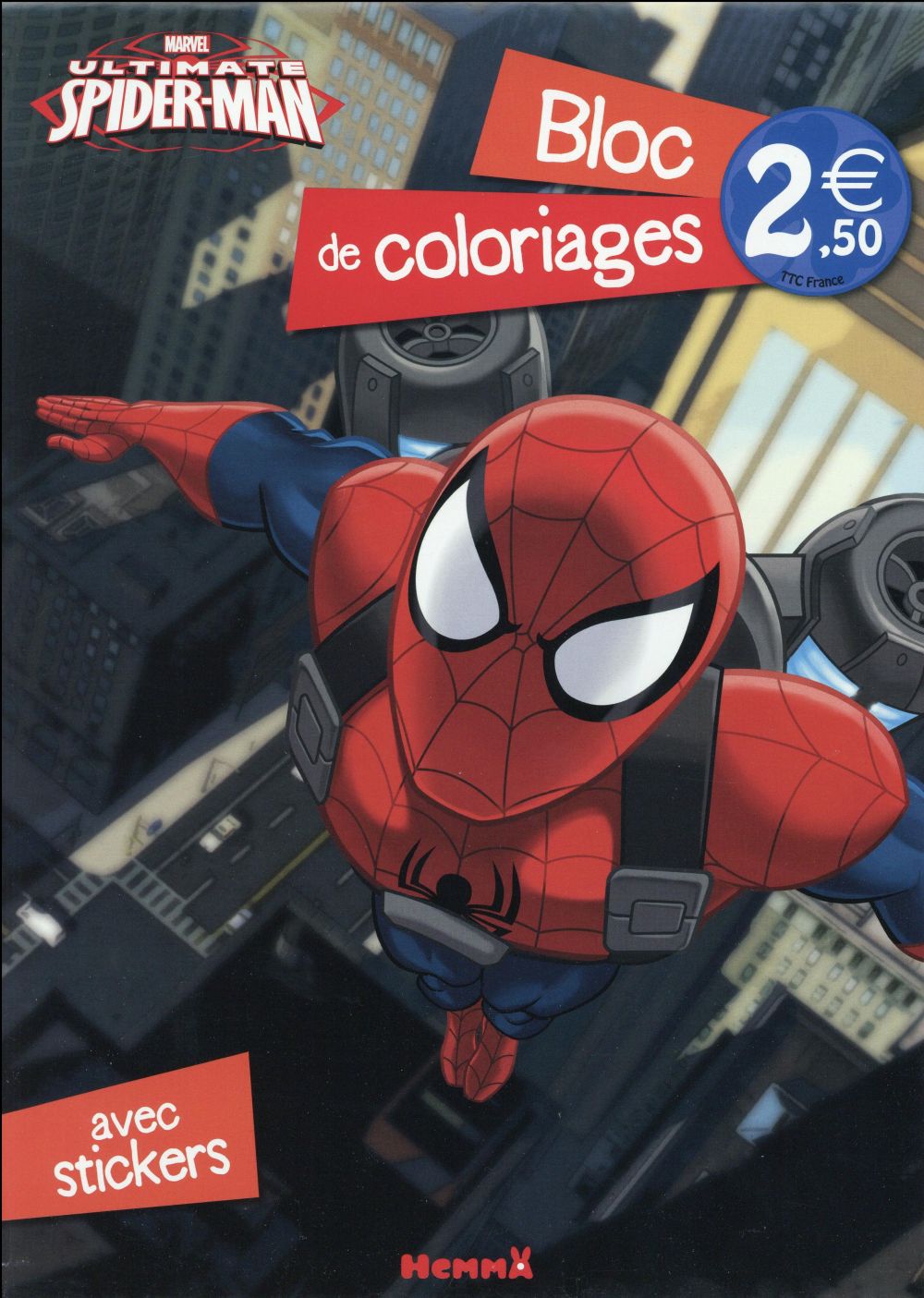 Ultimate Spider-Man. Bloc de coloriages avec stickers