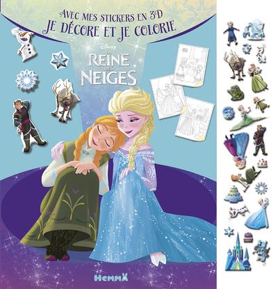 La reine des neiges avec mes stickers en 3D je décore et je colorie
