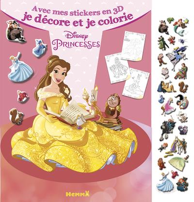 Disney Princesses avec mes stickers en 3D je décore et je colorie