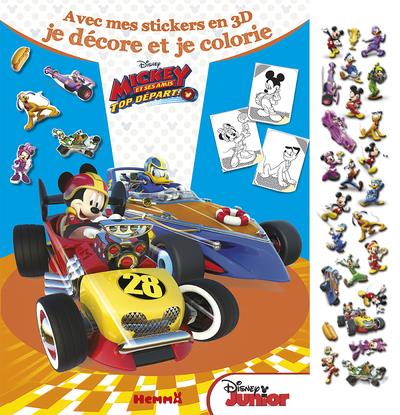 Mickey et ses amis, top départ avec mes stickers en 3D je décore et je colorie