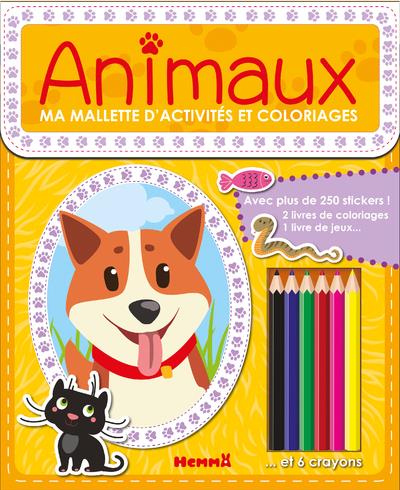 Animaux. Ma mallette d'activités et coloriages avec 6 crayons