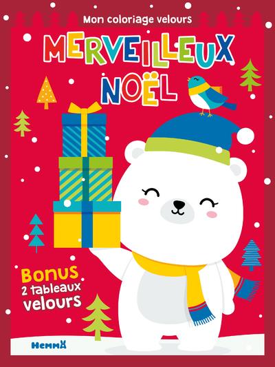 Mon coloriage velours Merveilleux Noël. Ourson