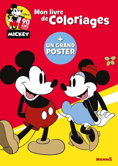 Mon livre de coloriages Disney Mickey 90 ans . Avec un grand poster