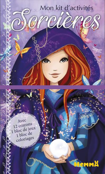 Mon kit d'activités Sorcières. Avec 12 crayons de couleur, 1 bloc de jeux, 1 bloc de coloriages