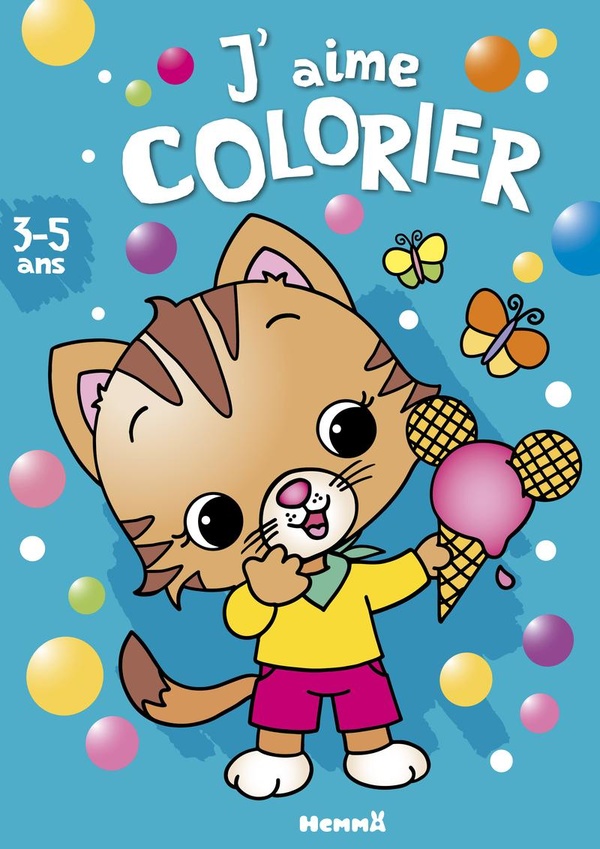 J'aime colorier (Chat et glace)