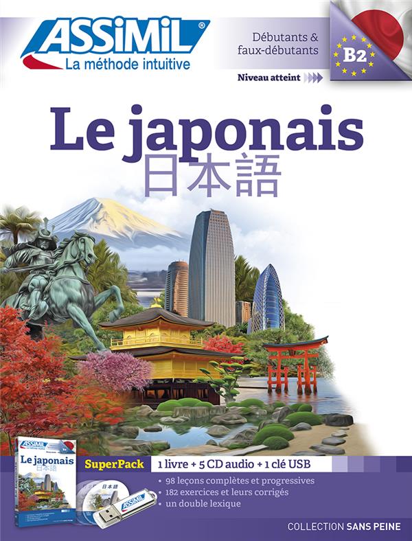 Superpack Le japonais. Contient 1 clé USB, avec 5 CD audio