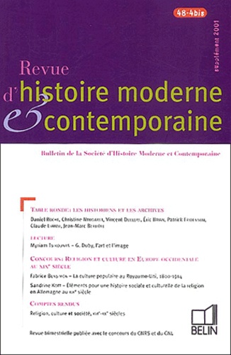 Revue d'histoire moderne et contemporaine/484/Les historiens et les archives