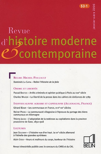 Revue d'histoire moderne et contemporaine/531/Revue d'histoire moderne et contemporaine Tome 531