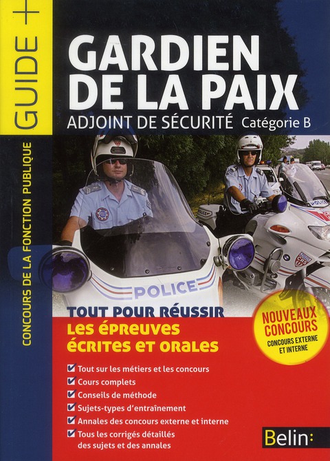 Gardien de la paix. Adjoint de sécurité, Catégorie B