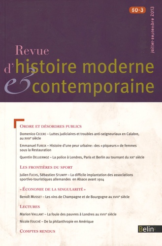 Revue d'histoire moderne et contemporaine/6032013/Revue d'histoire moderne et contemporaine Tome 603