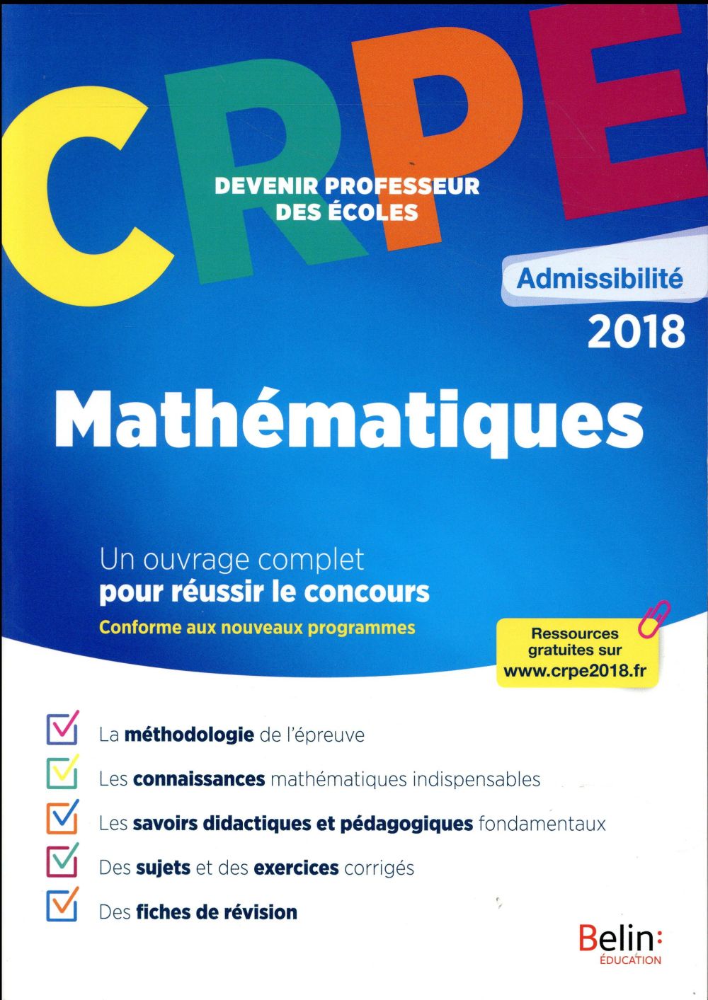 CRPE Mathématiques. Epreuve écrite d'admissibilité, Edition 2019
