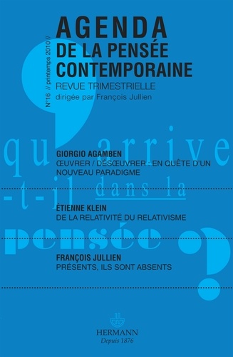 Agenda de la pensée contemporaine N° 16
