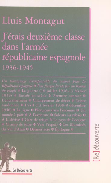 J'étais deuxième classe dans l'armée républicaine espagnole (1936-1945)
