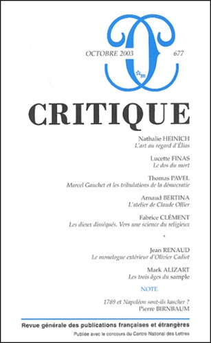 Critique N° 677 Octobre 2003
