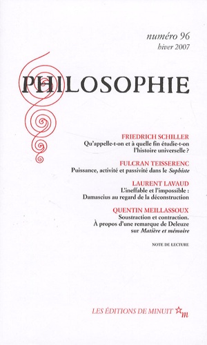 Philosophie N° 96, Hiver 2007