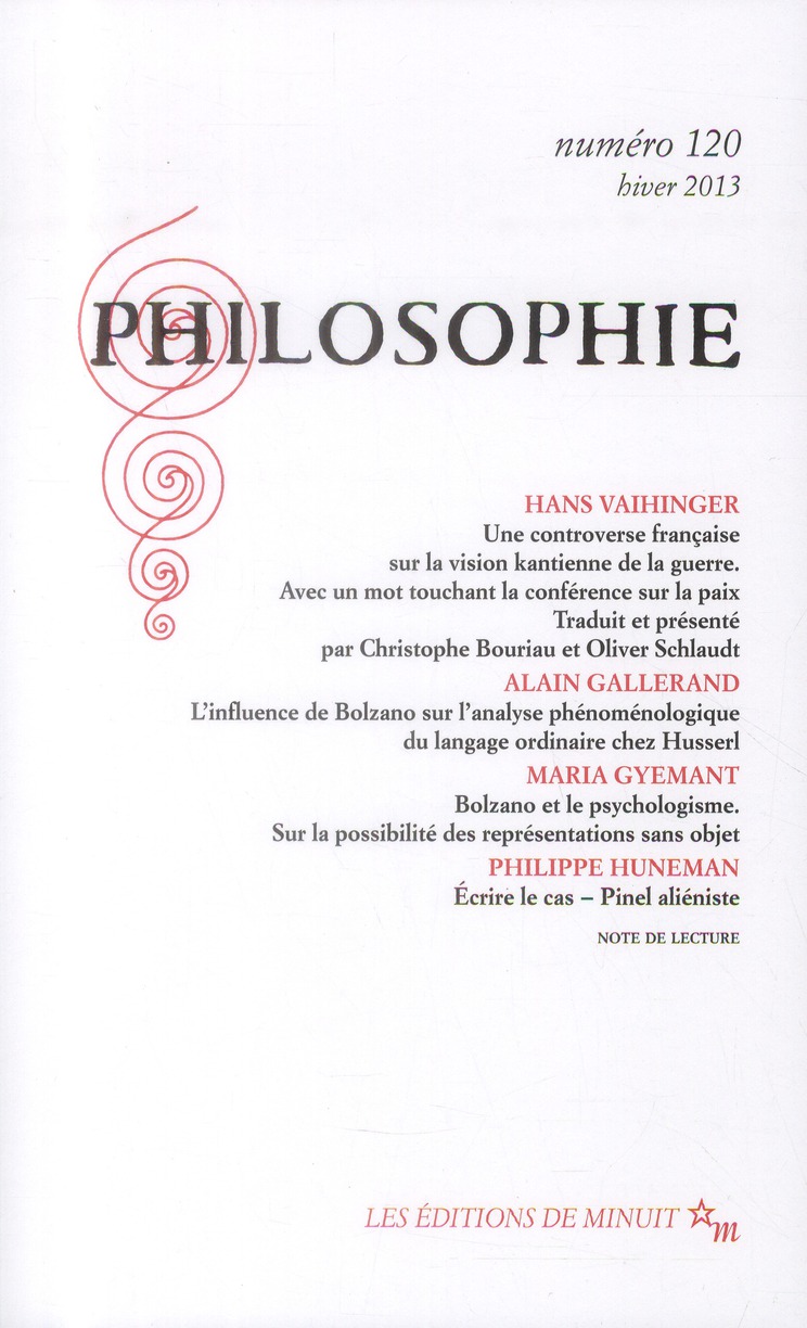 Philosophie N° 120, hiver 2013