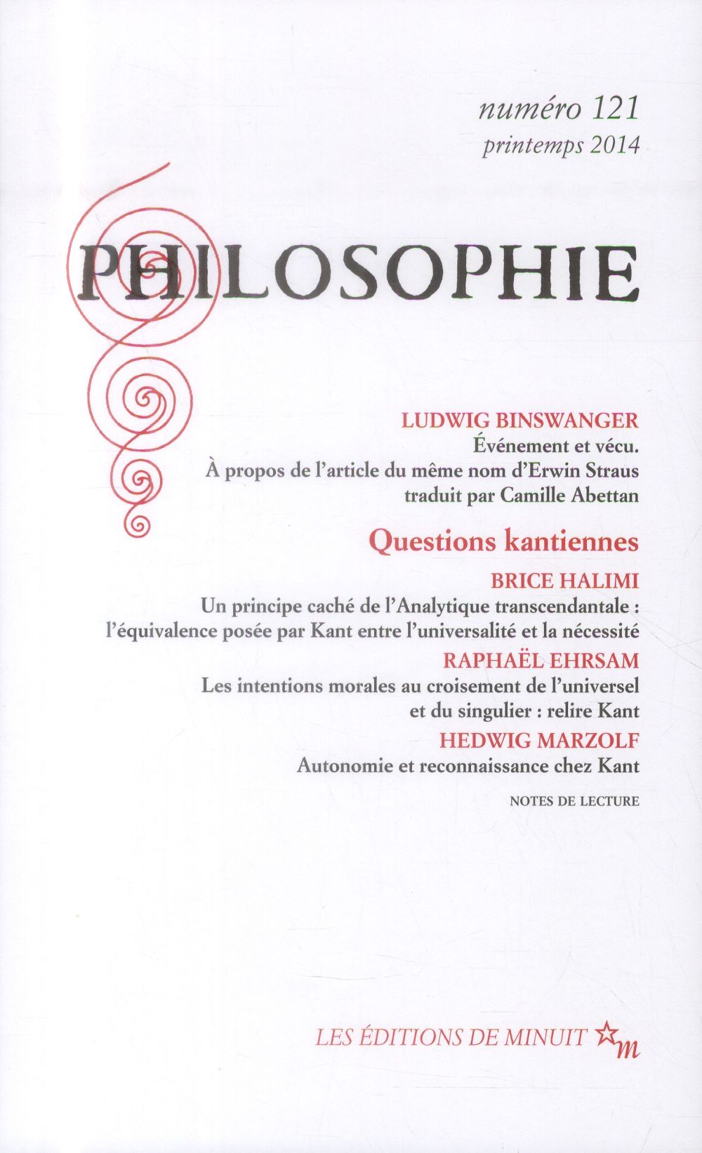 Philosophie N° 121, Printemps 2014