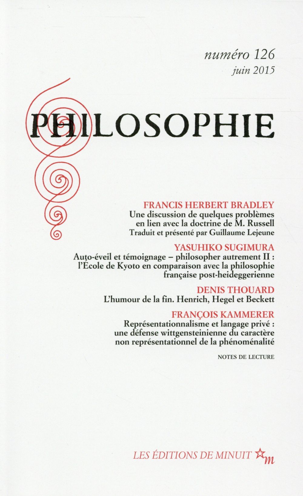 Philosophie N° 126, Juin 2015