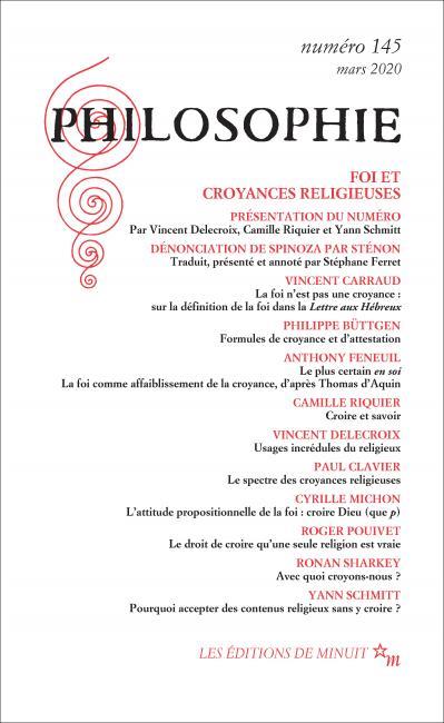 Philosophie N° 145, mars 2020 : Foi et croyances religieuses