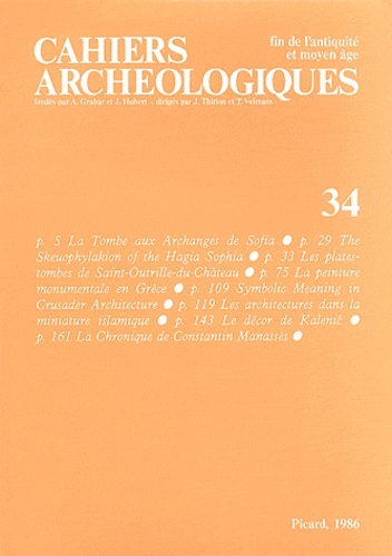 Cahiers archéologiques N° 34/1986
