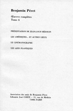 OEUVRES COMPLETES. Tome 6