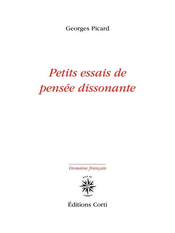 Petits essais de pensée dissonante