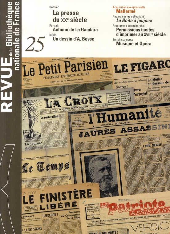 Revue de la Bibliothèque nationale de France N° 25/2007 : La presse du XXe siècle