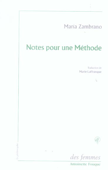 Notes pour une méthode