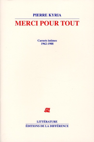 Merci pour tout. Carnets intimes 1962-1988