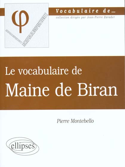 Le vocabulaire de Maine de Biran