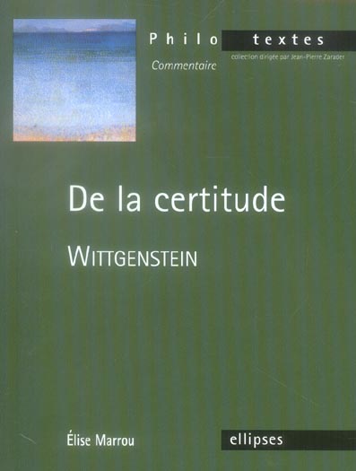 De la certitude. Wittgenstein