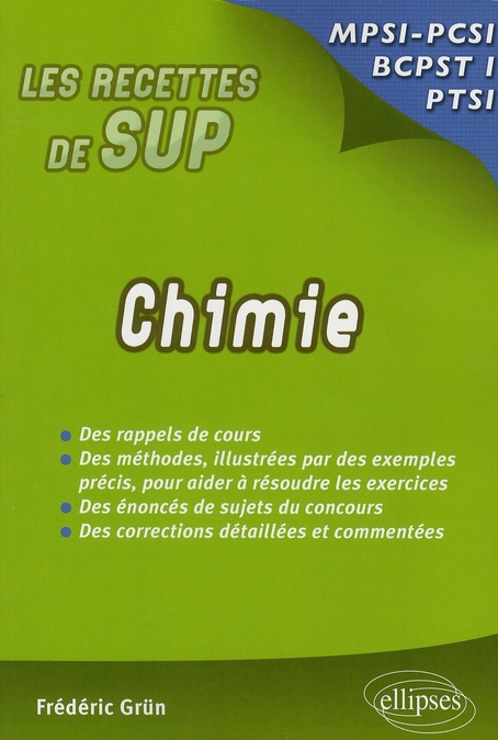 Chimie. MPSI/PCSI/PTSI/BCPST1