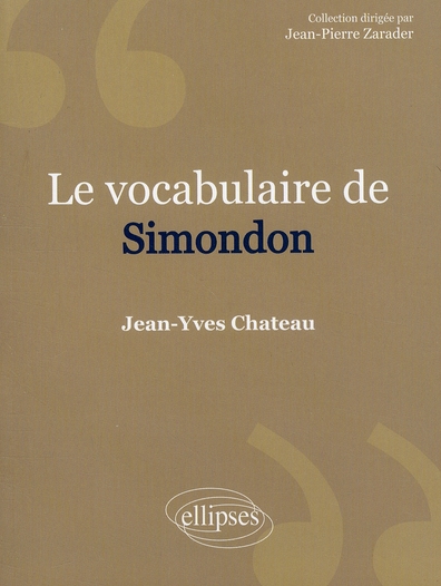 Le vocabulaire de Gilbert Simondon