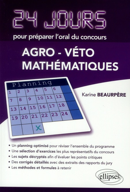 24 jours pour préparer l'oral du concours agro-véto mathématiques