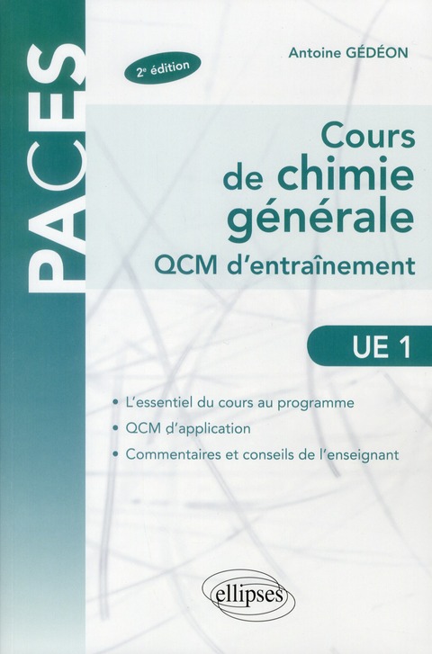 Cours chimie générale QCM d'entraînement. UE1, 2e édition