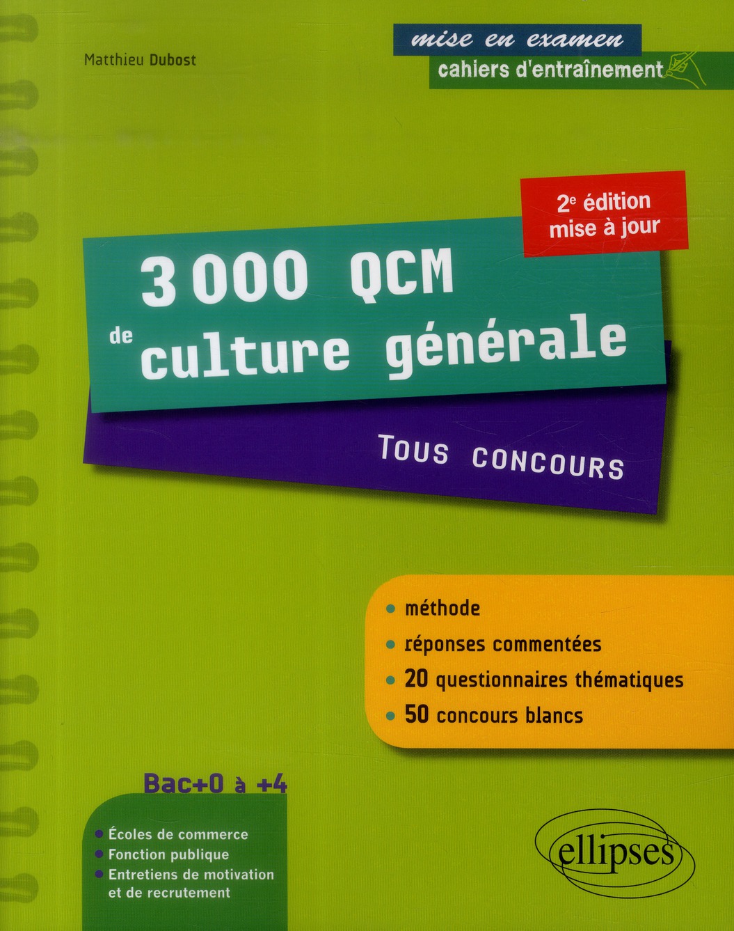 3 000 QCM de culture générale. Tous concours, 2e édition