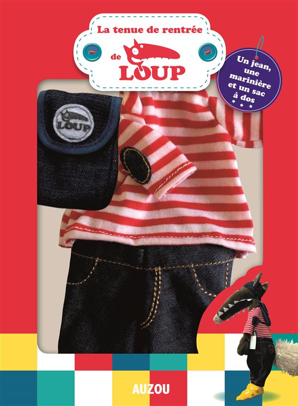 La tenue de ville de Loup. Un jean, une jolie marinière et un sac à dos