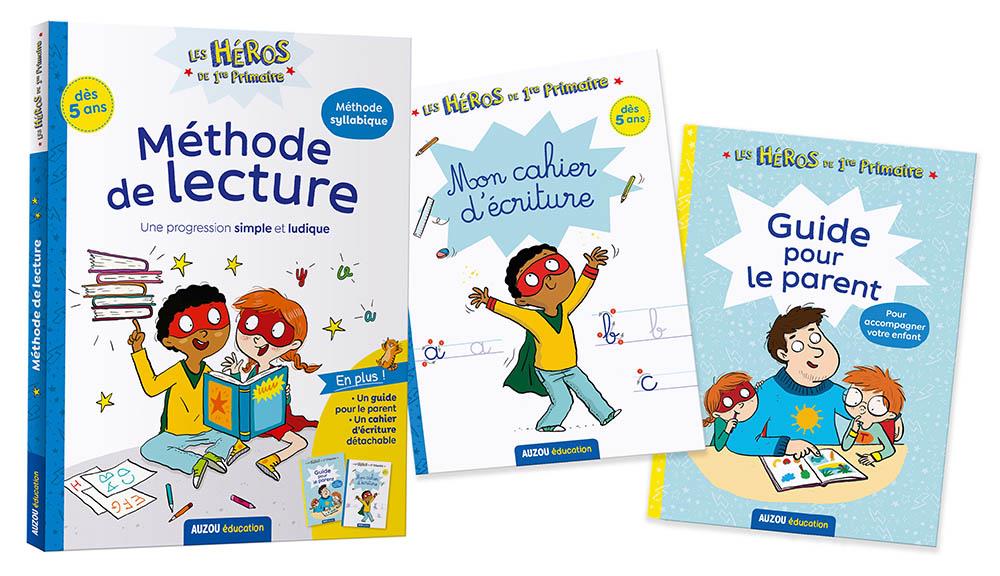 Méthode de lecture Les héros de 1re primaire. Pack en 3 volumes : avec Mon cahier d'écriture et Guid