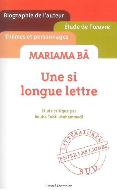 Une si longue lettre, Mariama Bâ