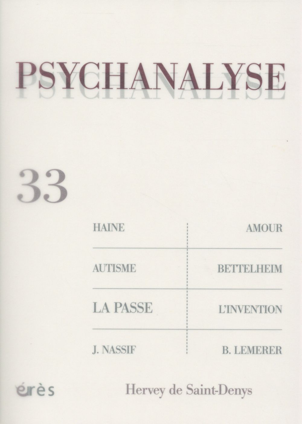 Psychanalyse N° 33, Mai 2015