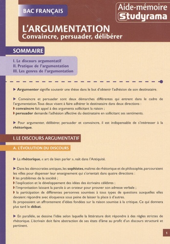 L'argumentation. Convaincre, persuader, délibérer